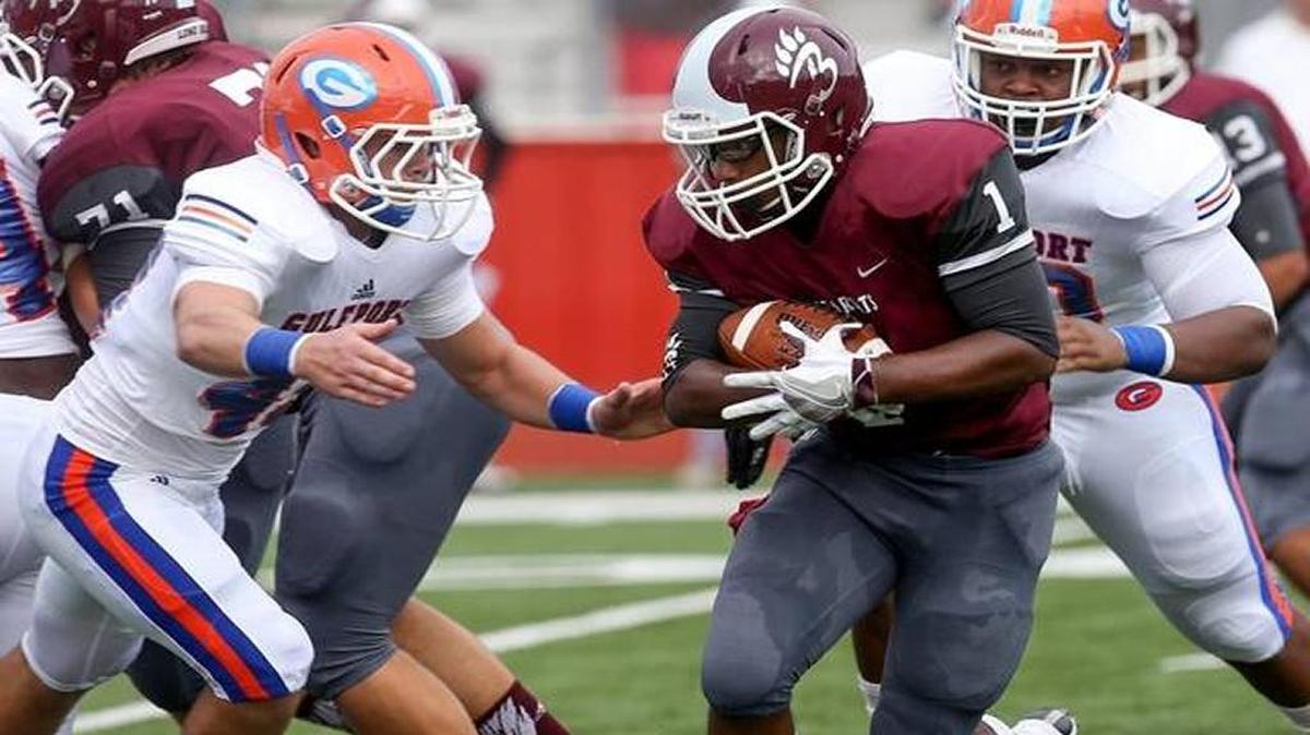 Long Beach running back Jaylen Bankston (1) ran for 153 yards and a touchdown against Hattiesburg on Friday night.