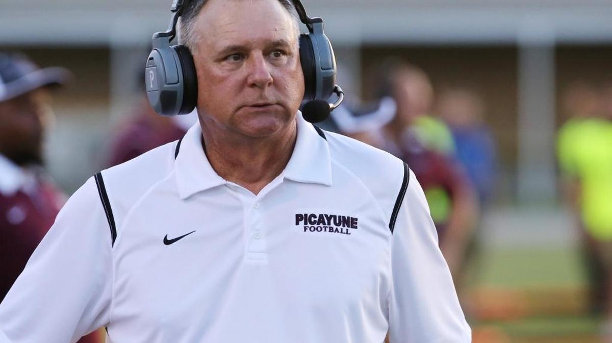 Picayune coach Dodd Lee prowls the sideline during the first half of their game against St. Martin at Joe Barlow Stadium in St. Martin on Sept. 4, 2015.