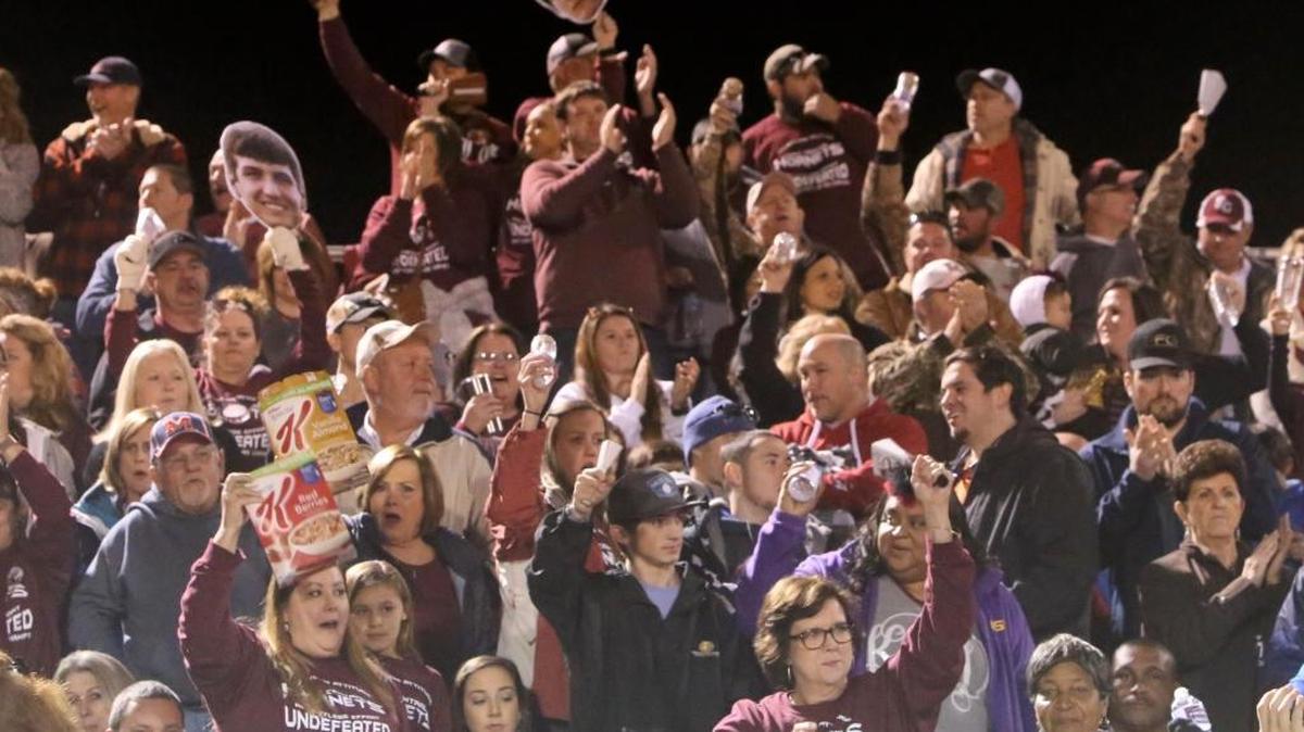 East Central High hornets fan are ready for the 4A South State Championship game in Poplarville on Friday, November 24, 2017.