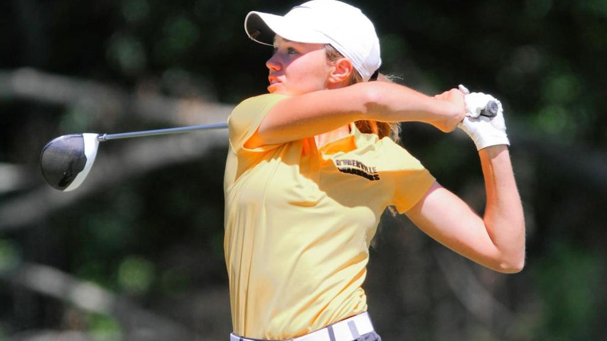 D’Iberville’s Hannah Levi competes Monday during the Class III girls’ golf state tournament in Vicksburg.