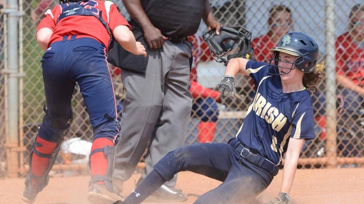 Morgan McCrea scores for St. Patrick against Nettleton.