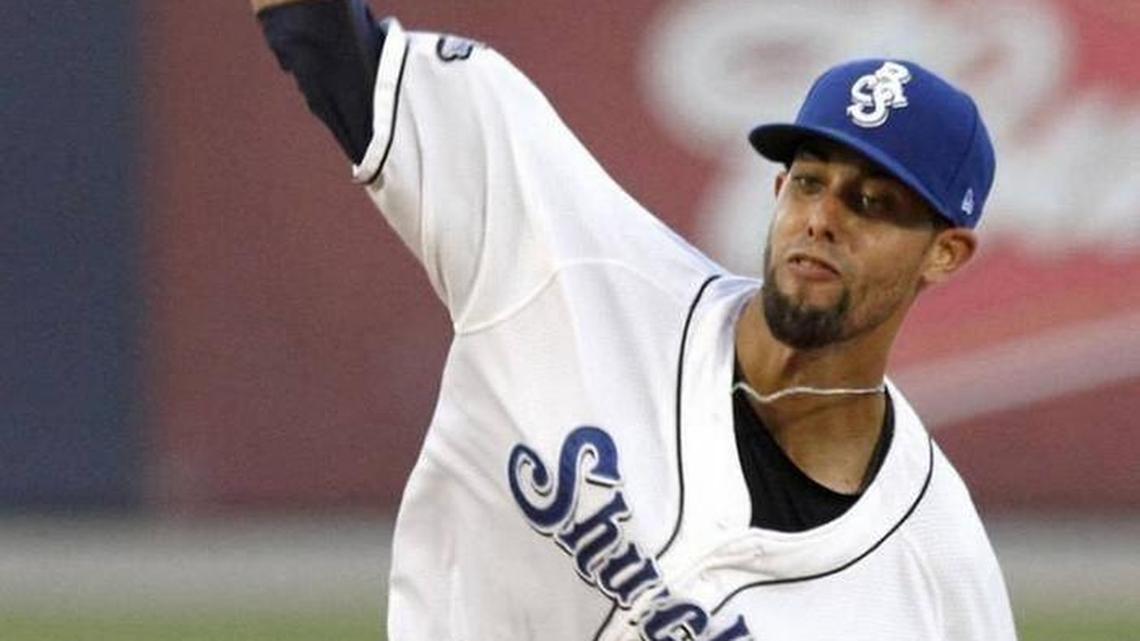 The Biloxi Shuckers’ Jorge Lopez pitches against the Mobile BayBears on July 30. The Shuckers wrapped up a five-game homestand Tuesday night against Pensacola.