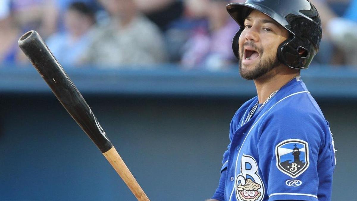 Biloxi’s Javier Betancourt watches a line drive go foul during the third inning of their game against Pensacola at MGM Park in Biloxi on July 4.