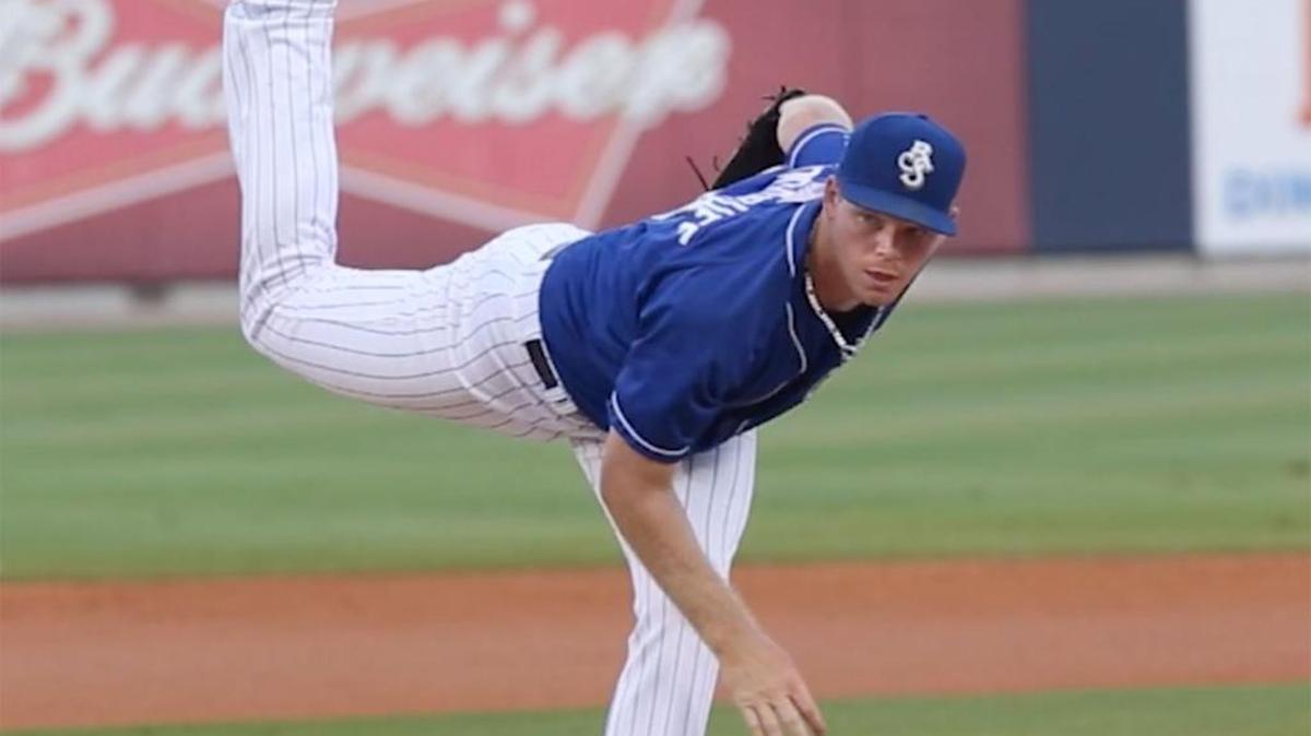 Biloxi Shuckers pitcher Brandon Woodruff threw seven strong innings against the Mississippi Braves on Sunday in Pearl. The Shuckers won 7-0.
