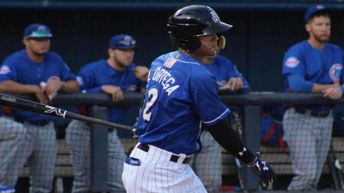 Angel Ortega helped the Shuckers beat Mobile Friday.