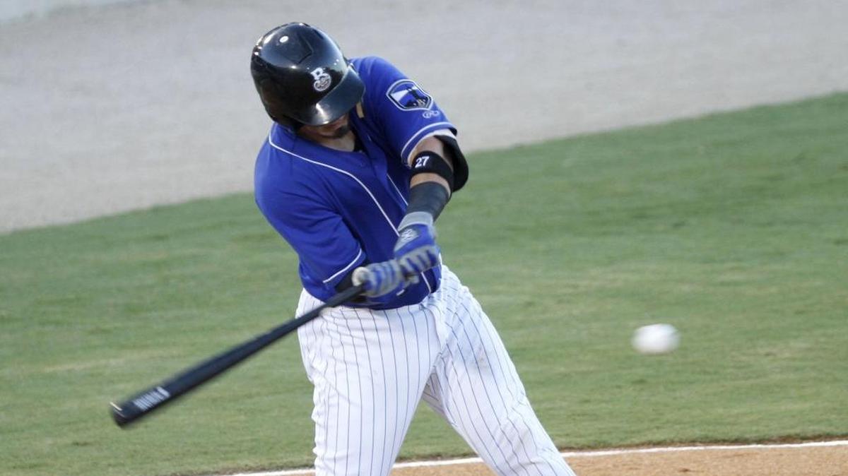 Biloxi catcher Jacob Nottingham homered for the Shuckers Sunday night.
