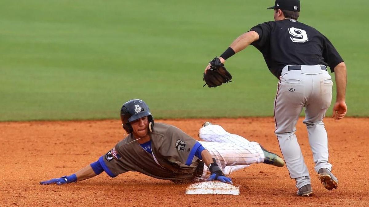 Biloxi Shuckers shortstop Mauricio Dubon is tagged out by Chattanooga Lookouts second baseman Levi Michael while attempting to steal second base on Monday, May 22, 2017, in Biloxi. The Shuckers lost at Tennessee on Thursday.