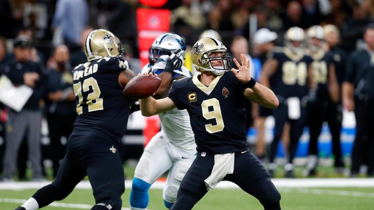 New Orleans Saints quarterback Drew Brees (9). Minnesota hosts the Saints in a NFC Divisional contest Sunday.