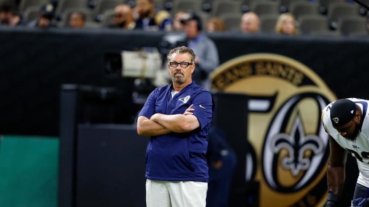 Los Angeles Rams defensive coordinator Gregg Williams stands on the field in the Superdome before Sunday’s game against his former team, the New Orleans Saints.