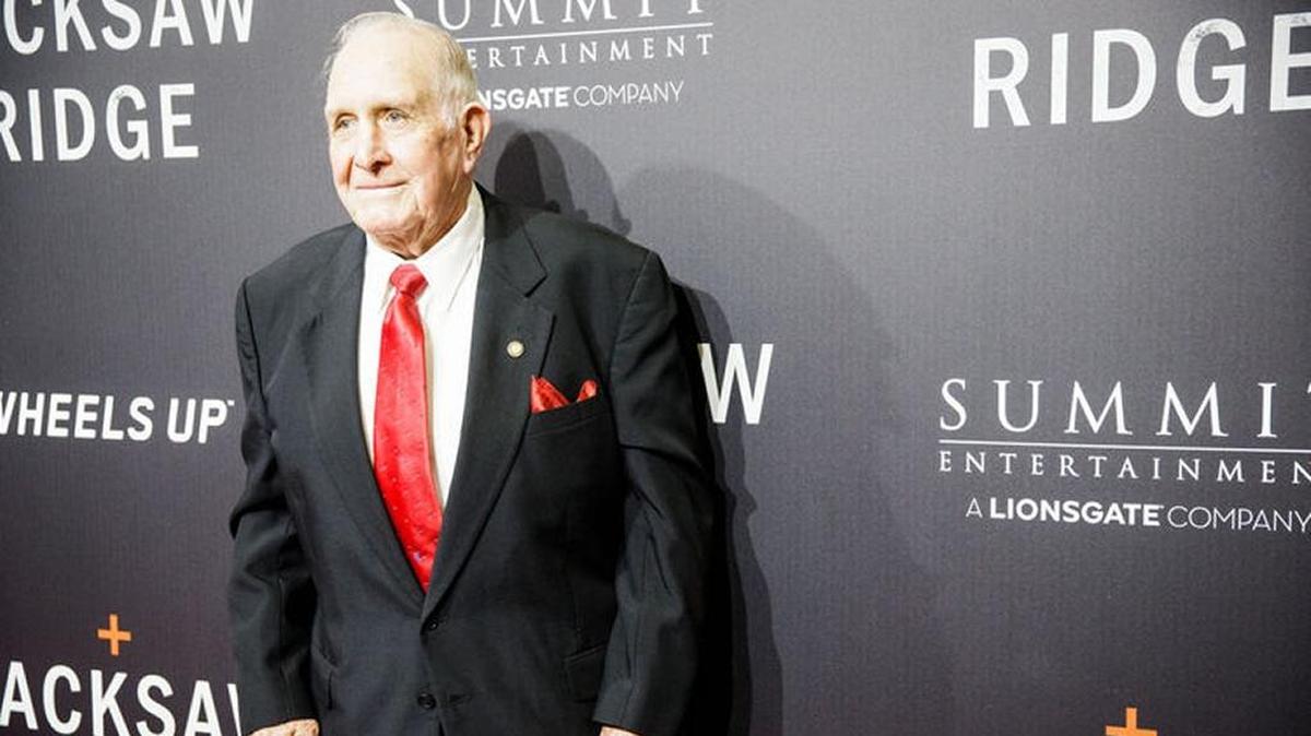 Ray Akins, a longtime Texas high school football coach, World War II veteran and grandfather of Saints quarterback Drew Brees, died Tuesday. In October 2016, he attended a screening of "Hacksaw Ridge" at the National WWII Museum in New Orleans.