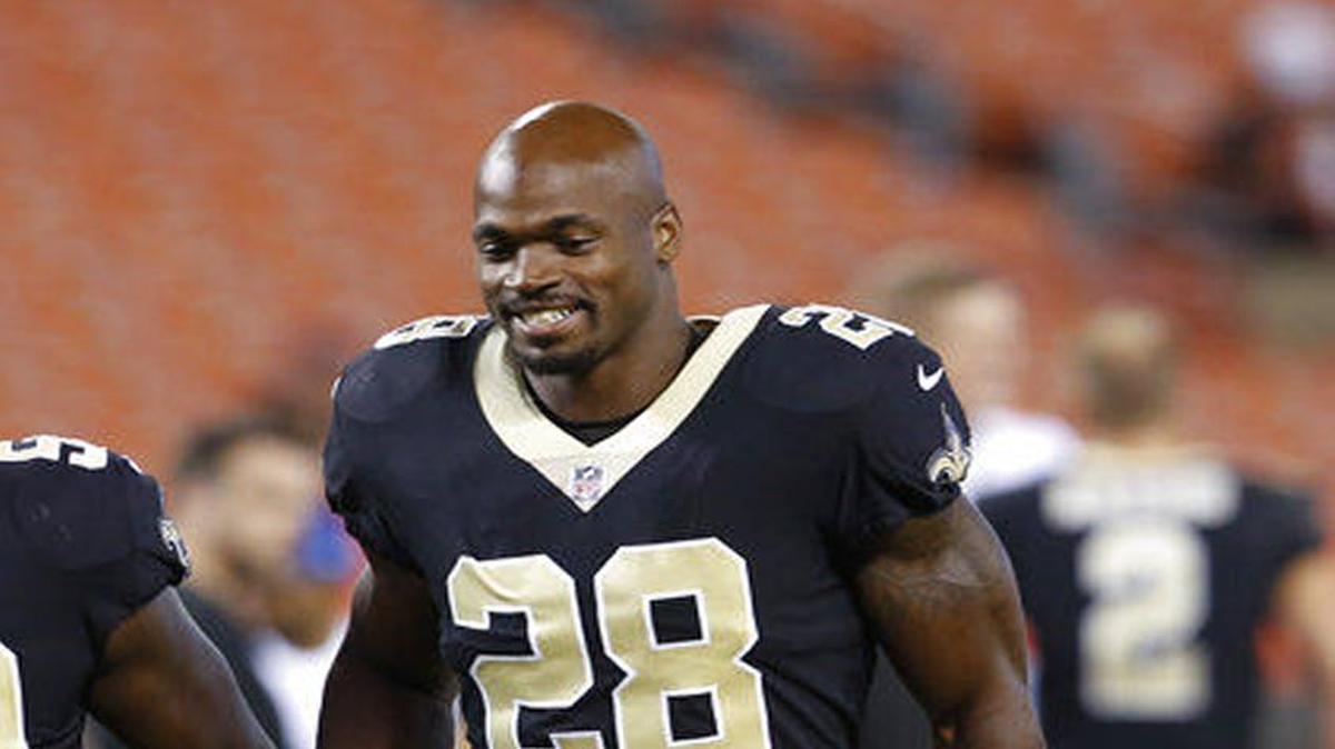 Running back Adrian Peterson returns to Minnesota Monday,