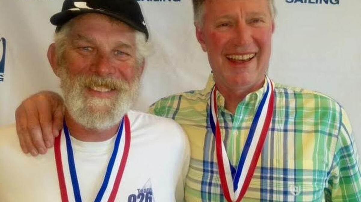 Phil Collins, right, won the U.S. Sailing Alter Cup Multihull championship. Left is runner-up Daniel Borg.