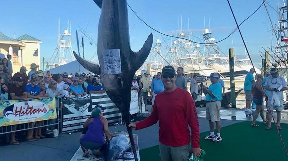 Scott Cothran of Mt. Pleasant, S.C., set the Mississippi record for swordfish at last weekend’s Billfish Classic in Biloxi when he reeled in a 242-pound, 8.64-ounce fish.
