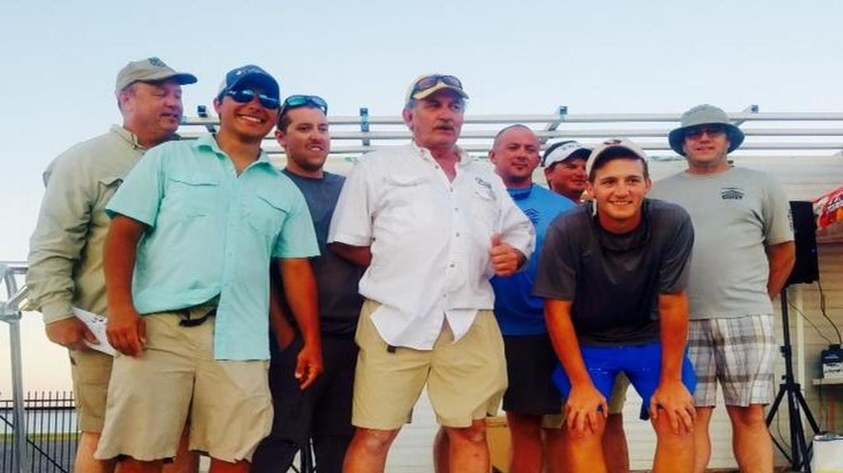 L'il Time Off defended their 2016 Gorenflo Cobia championship Sunday with a first place win and $4,500 payoff. Team members are: Nick Ladner, Christian Beck, Marcus Buchanan, Jimmy Rentrop, Kenny Dellenger, Andrew Alexander Jr., Jake Ladner and Chris Ladner.