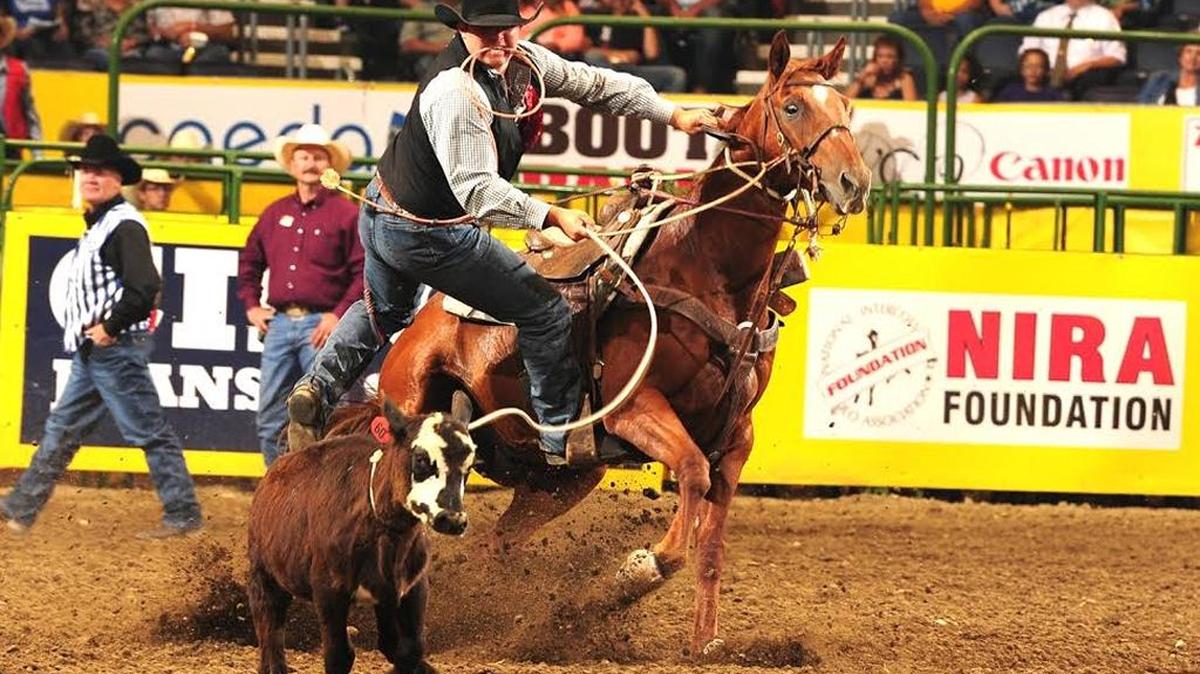 Marcus Theriot won the tie-down roping national title last month.