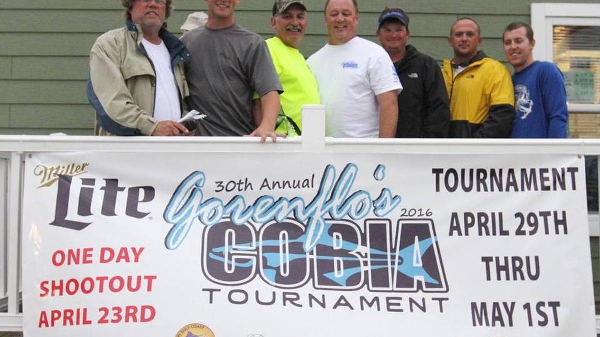 The crew of Lil Time off pose for photos after wining the 2016 Gorenflo's Cobia Tournament at Point Cadet Marina in Biloxi. They had a total weight of 182.15 pounds.