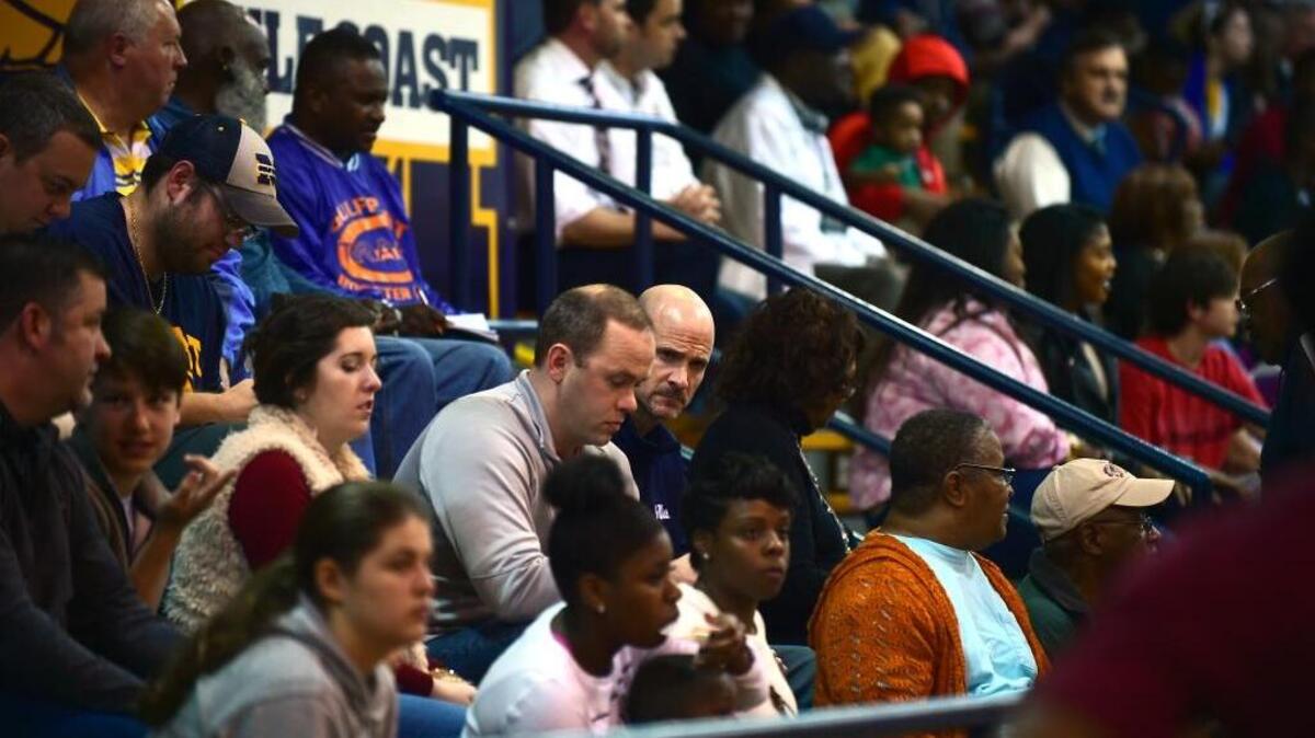 Ole Miss basketball coach Andy Kennedy and assistant Bill Armstrong were in attendance Thursday for Mississippi Gulf Coast Community College’s game against Jones County Junior College.