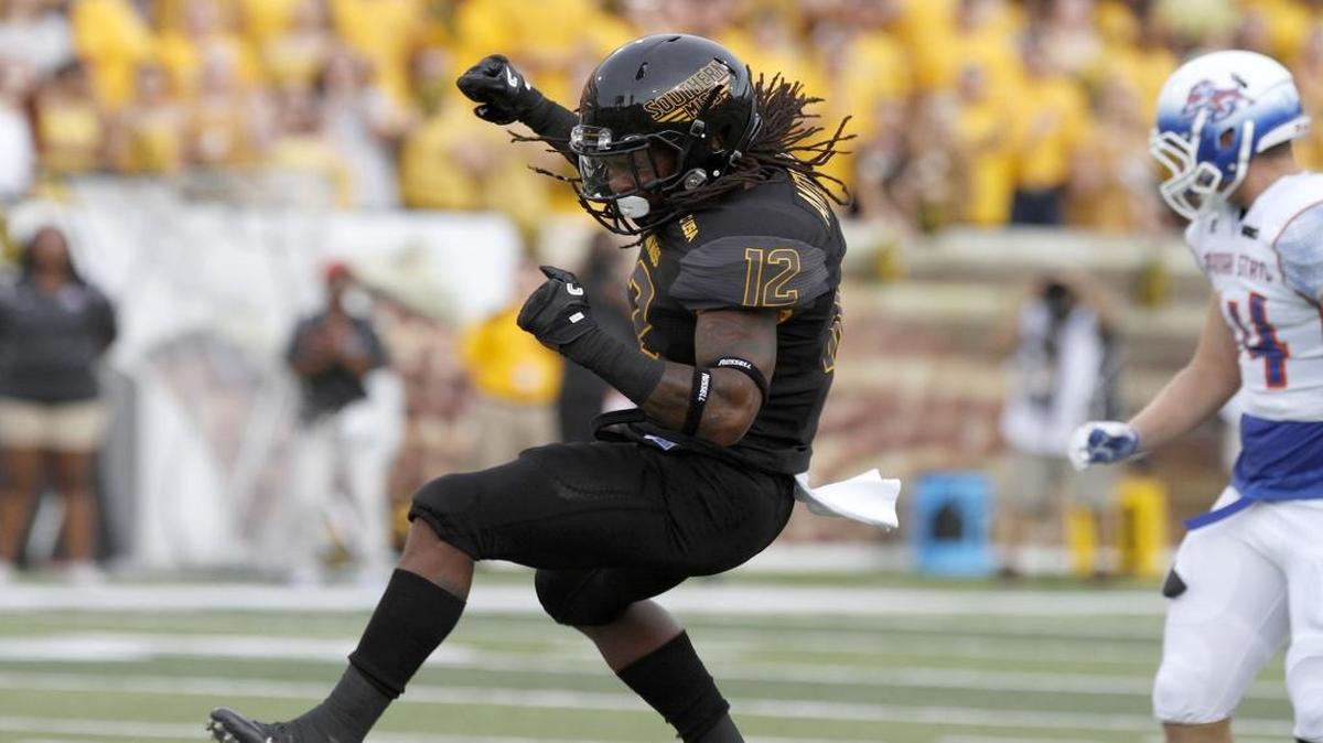 Southern Miss free safety D'nerius Antoine can't believe he dropped a pick six against Savannah State Saturday in Hattiesburg.