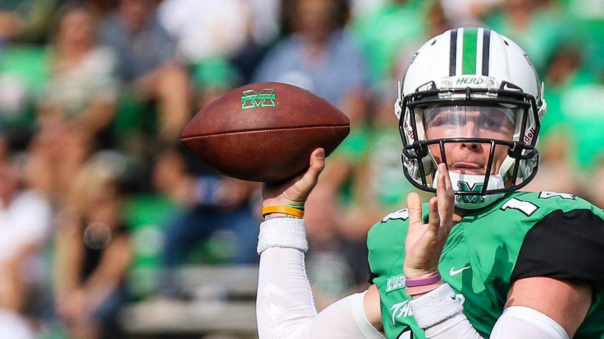 Southern Miss will have to put pressure on Marshall quarterback Chase Litton on Saturday.