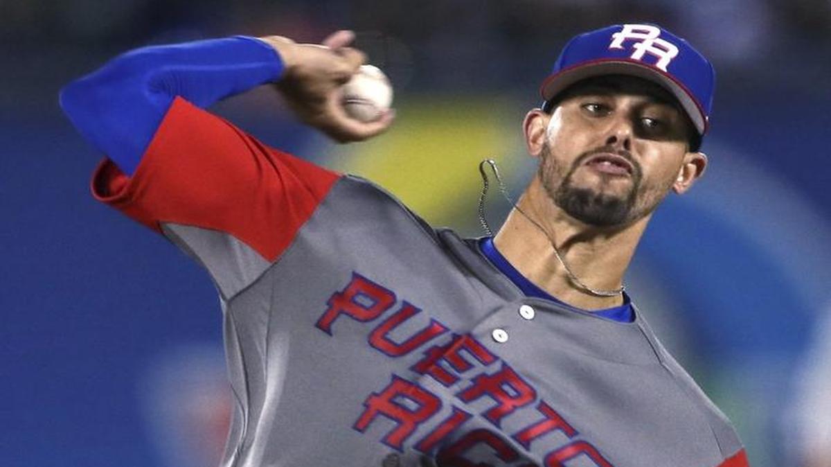 Puerto Rico starting pitcher Jorge Lopez delivers against Mexico in a World Baseball Classic game in Guadalajara, Mexico on March 11. Lopez is in his third stint with the Biloxi Shuckers.