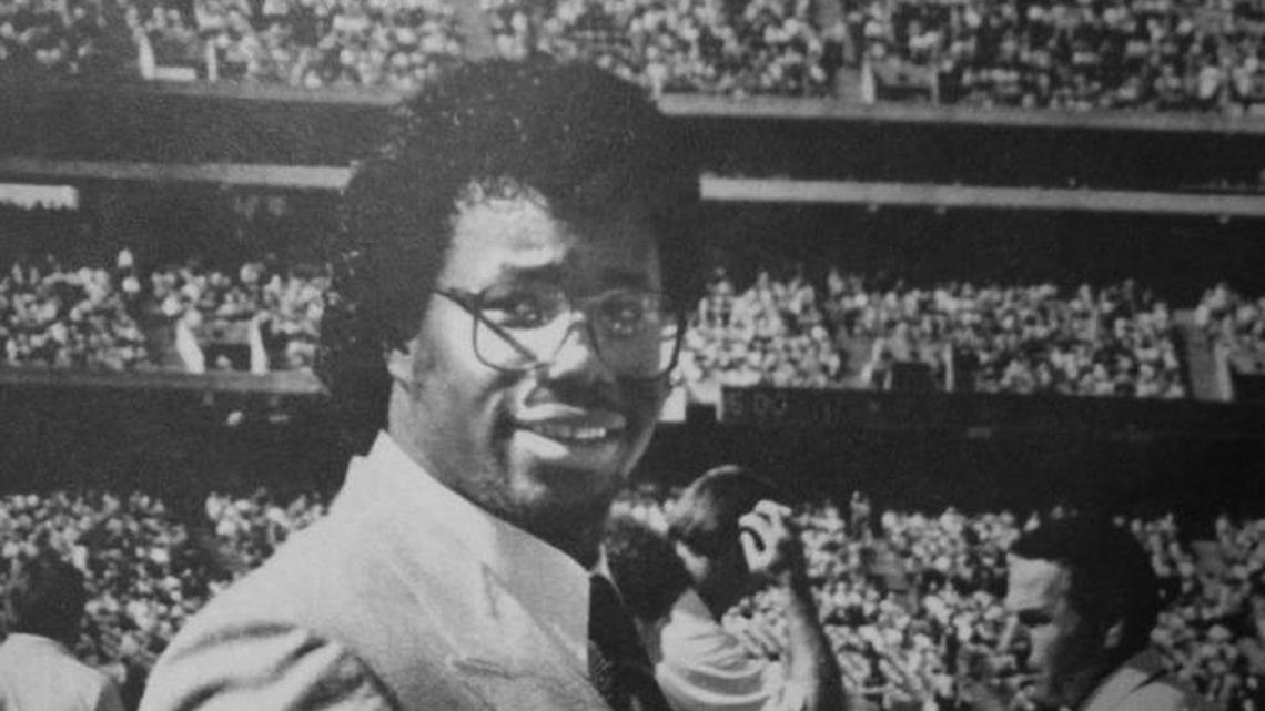 A recently signed Marcus Dupree of the New Orleans Breakers gives a thumbs up from the sidelines of a Breakers-Oakland Invaders USFL football game in 1984.