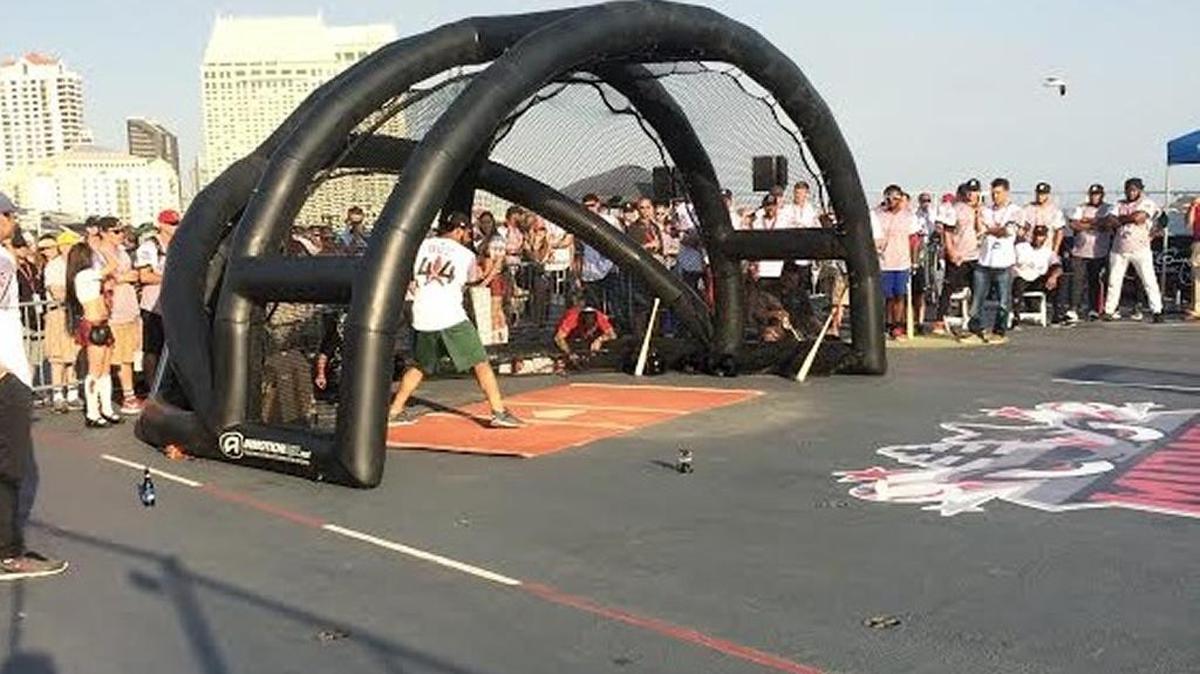 Former Harrison Central slugger Bobby Bradley participated in the California League/Carolina League home run derby on Monday aboard the USS Midway.