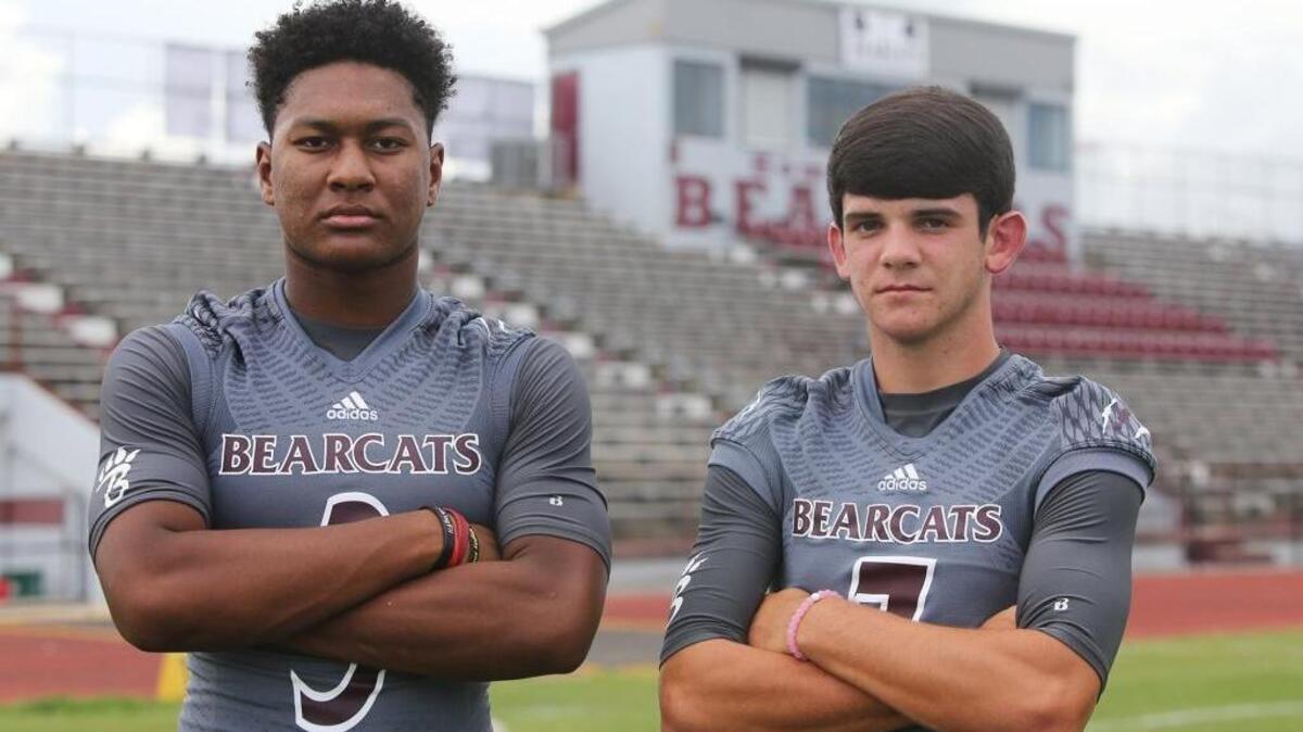 Long Beach quarterbacks Jaidon Evans, left, and Cade Crosby form one of South Mississippi’s top returning QB tandems in 2017.