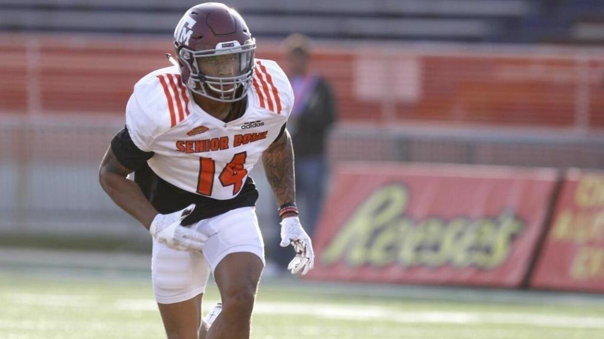 Justin Evans represents Texas A&M at South team practice at the Senior Bowl, Wednesday, Jan. 25, 2017.