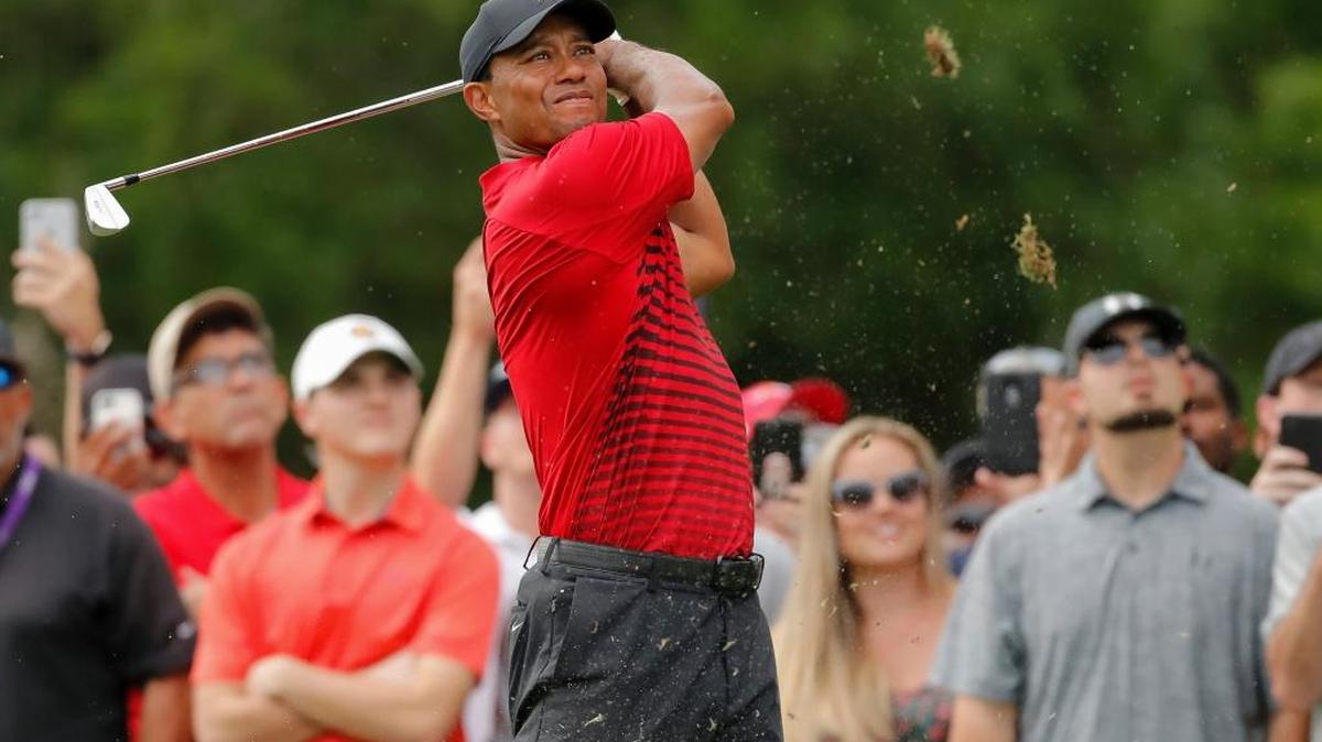 Tiger Woods tees off on the 15th hole during the final round of the Valspar Championship golf tournament Sunday, March 11, 2018, in Palm Harbor, Fla. Woods finished tied for second in the tournament.